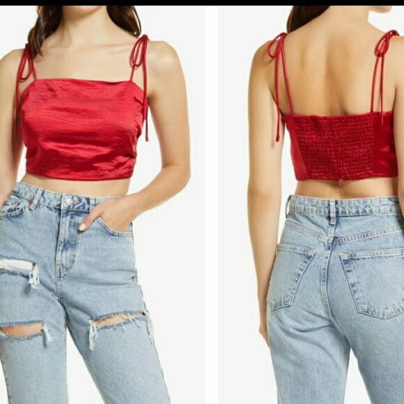 Nwt LULU's Red Crop Camisole size XL - Picture 1 of 8
